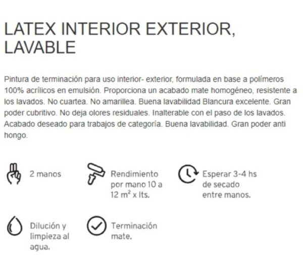 Latex Int. / Ext. Lavable Talento - Imagen 3