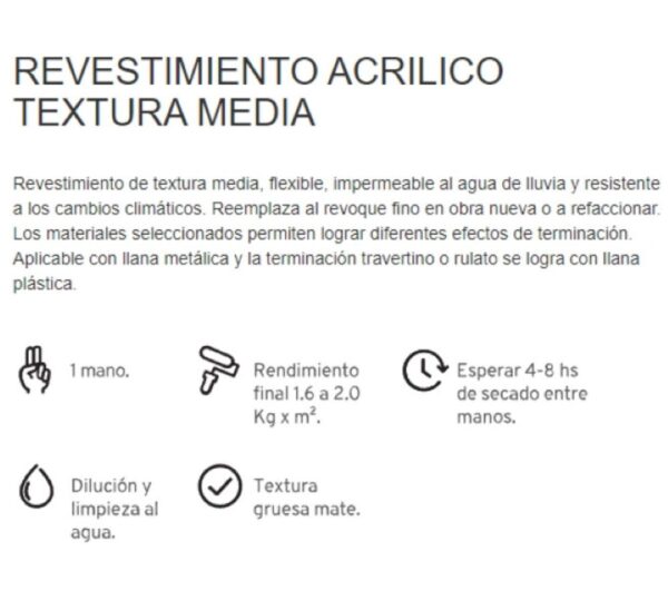 Revestimiento Acrílico Textura Media - Imagen 2